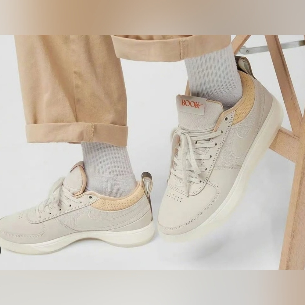 Size 7.5 - NEW Men's NIKE BOOK 1 "Grey/Sail" Light Orewood Brown - Picture 3 of 17